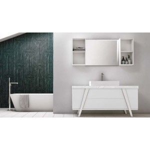 Fratino Badezimmerschrank H200xL161xP56 cm Zusammensetzung FRA 03 - Hafro - Geromin
