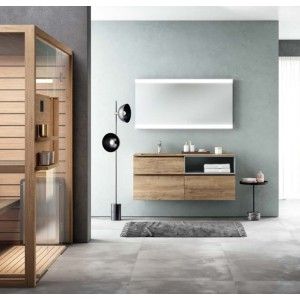 Change Meuble de salle de bain H200xL140,6xP50,5 cm Composition CHA 03 - Hafro - Geromin