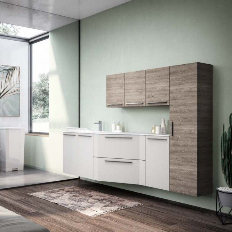 Laundry cabinet - Store Excellent - H200xL210,3xP65 cm Composition STX 02 - Hafro - Geromin