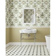 Melody Junior Console with white ceramic top, glass shelf and chromed metal legs L86.5xH96xD57.5 DEVON&DEVON - 1