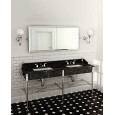 DoubleMadison washbasin with Nero Marquinha marble top,2towel rails,glass shelf L192xH103,5xP57 with chromed legs DEVON&DEVON - 