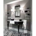 Bentley Vanity Unit with a Marquinha Black Marble surface L144xH89,8xD56 with decoration in Chrom DEVON&DEVON - 1