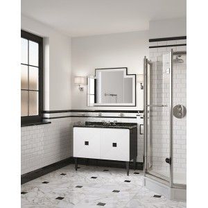 Jetset 2 Vanity unit in black lacquered wood 2 doors L111xH91xD58 DEVON&DEVON - 1