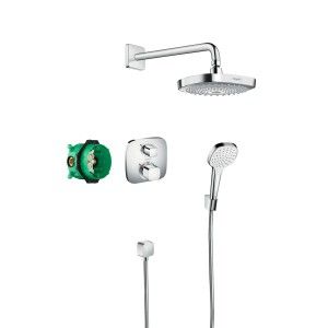 Croma Select E Système de douche encastré avec thermostat Hansgrohe Ecostat E