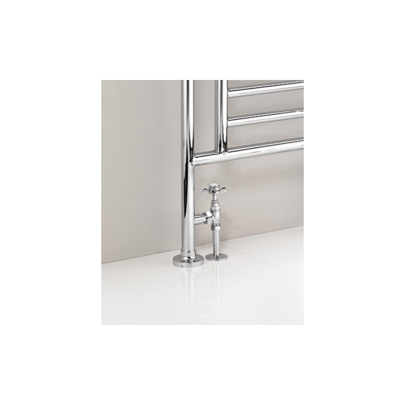 Towel Warmers Ein paar Rechtwinkelige Ventile 1/2"  Ein Paar Unterlegscheiben und Rohre  cm5,5xL8,5xH14+11 mit Finitur Chrom