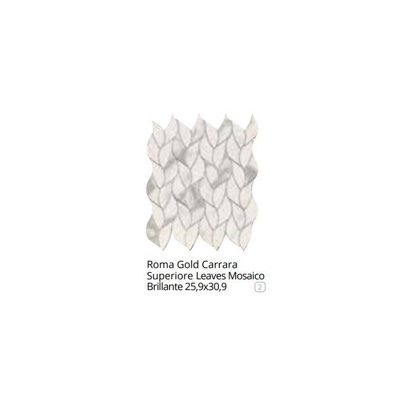 ROMA GOLD CARRARA SUPERIORE LEAVES MOSAIK 25,9X30,9   - fQMR Fap Ceramiche FAP CERAMICHE - 1