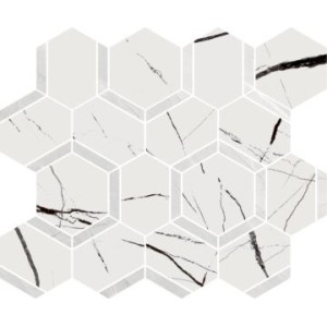 EXTRA ESAGONA MIX SCENIC WHITE/PULPIS GREY POLIERT  39,2X34,5 - Novabell EXT007L NOVABELL - 1