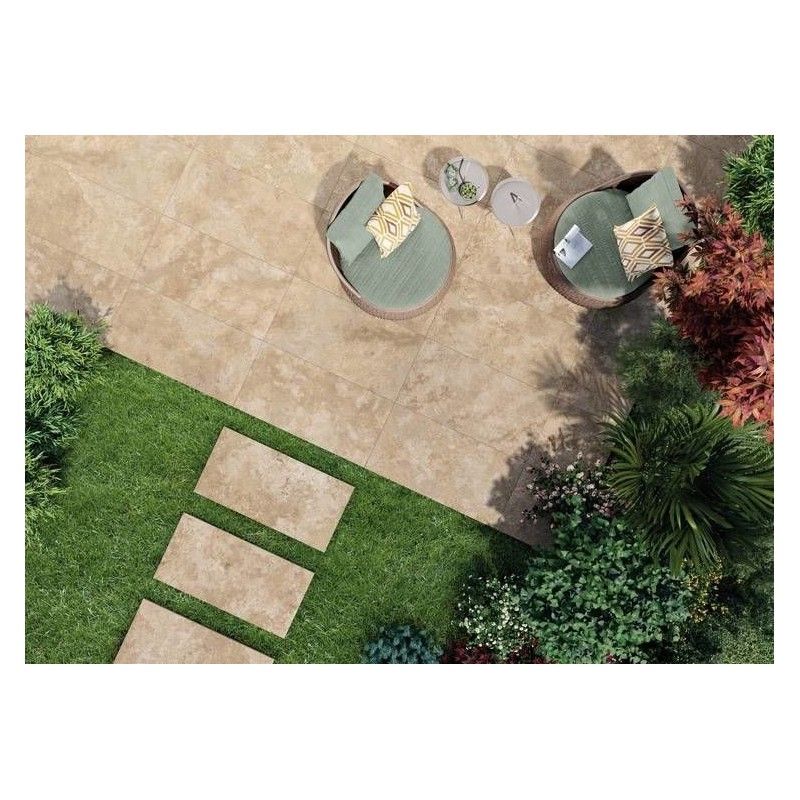 PERCORSI FRAME TRAVERTINO BEIGE 60x120 20 MM GEBUERSTET REKTIFIZIERT  - CERAMICHE KEOPE  GJW5 CERAMICHE  KEOPE  - 1