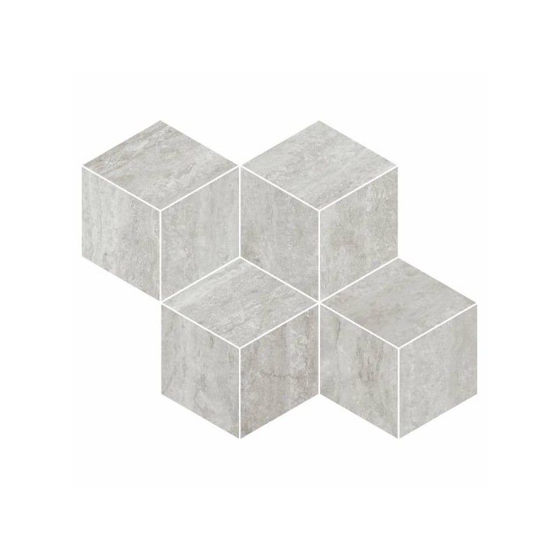 PRESTIGIO TRAVERTINO GRIGIO SOFT MOSAICO CUBE RETTIFICATO  30,4x35,2 - REFIN  OO35 REFIN - 1