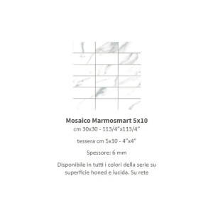 MARMOSMART MOSAICO TIVOLI SMART LUCIDO 5X10 30x30 - CASALGRANDE PADANA 12705008 CASALGRANDE PADANA - 1