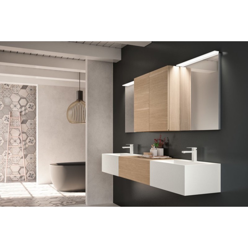 Cubik 04 Bathroom Cabinet 255 Prussian Oak GbGroup GB GROUP - 1