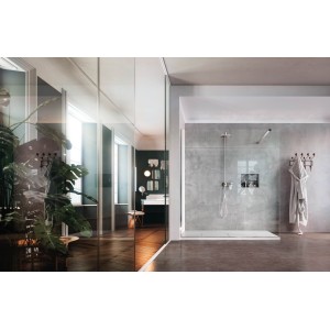 SK-IN Shower enclosure with VISMARA VETRO fixed dividing wall