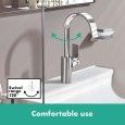 VIVENIS Single lever basin mixer 210 with adjustable spout and Hansgrohe pull rod HANSGROHE - 1
