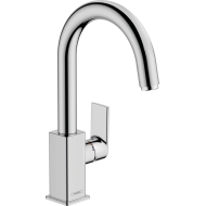 VERNIS SHAPE Single lever basin mixer with adjustable spout and Hansgrohe pull-rod HANSGROHE - 1