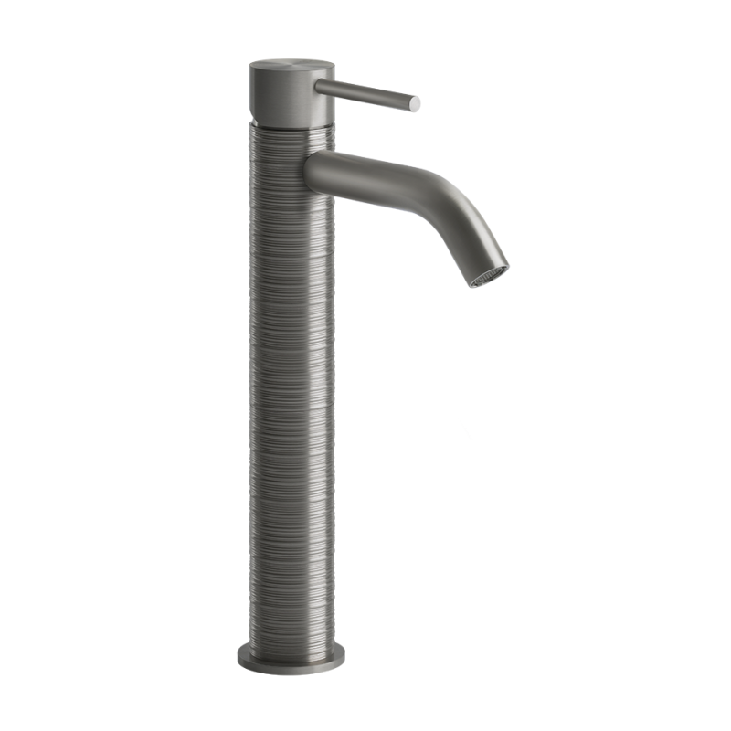 TRAME High basin mixer with short spout without waste with GESSI connection hoses GESSI SPA  - 2