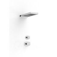 Shirò Soffione a mensola SLIM con pioggia e cascata - 500 x 220 mm - Rubinetteria Zazzeri 1100 0425 A00  - 1