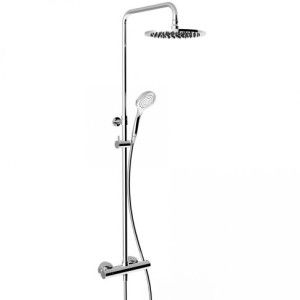 SHOWER COLUMN Wall-mounted thermostatic shower column, diverter, Ø250 shower head, 1,5m flexible hose and GESSI hand shower GESS