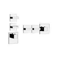 RETTANGOLO WELLNESS Partie extérieure Mitigeur thermostatique mural haut débit 2 sorties GESSI indépendantes GESSI SPA  - 2