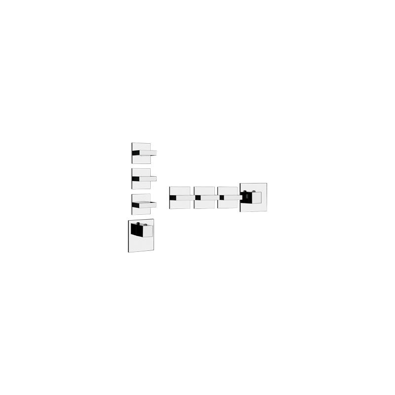 RETTANGOLO WELLNESS External part Wall mounted high flow thermostatic mixer 3 independent GESSI outlets GESSI SPA  - 2