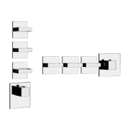 RETTANGOLO WELLNESS Außenteil Wandmontierter Thermostatmischer mit hohem Durchfluss 3 unabhängige GESSI-Ausgänge GESSI SPA  - 2