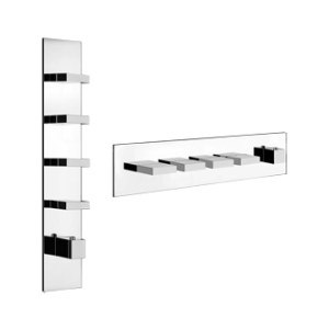 RETTANGOLO WELLNESS Außenteil Wandmontierter Thermostatmischer mit hohem Durchfluss 4 unabhängige GESSI-Ausgänge GESSI SPA  - 2