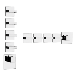 RETTANGOLO WELLNESS External part Wall mounted high flow thermostatic mixer 4 independent GESSI outlets GESSI SPA  - 2