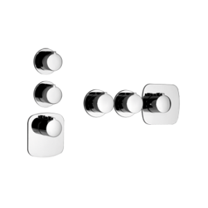 TONDO WELLNESS External part Wall mounted high flow thermostatic mixer 2 independent GESSI outlets GESSI SPA  - 2