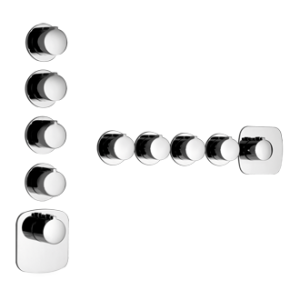 TONDO WELLNESS Partie extérieure Mitigeur thermostatique mural haut débit 4 sorties GESSI indépendantes GESSI SPA  - 2