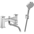 VERNIS SHAPE 2-hole rim mounted bath mixer with diverter and Hansgrohe hand shower HANSGROHE - 1