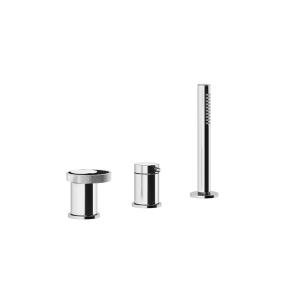 RING 3-hole bath group with diverter, 1,5m flexible hose and GESSI anti-lime hand shower GESSI SPA  - 2