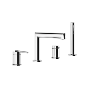 GEAR Groupe bain 4 trous avec bec, inverseur, flexible 1,5m et douchette anti-calcaire GESSI GESSI SPA  - 2