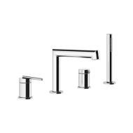 GEAR Groupe bain 4 trous avec bec, inverseur, flexible 1,5m et douchette anti-calcaire GESSI GESSI SPA  - 2
