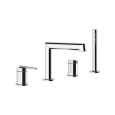 GEAR Groupe bain 4 trous avec bec, inverseur, flexible 1,5m et douchette anti-calcaire GESSI GESSI SPA  - 2