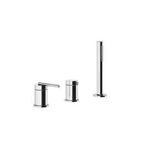 GEAR 3-hole bath edge group with diverter, 1,5m flexible hose and GESSI anti-lime hand shower GESSI SPA  - 2