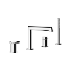 RING 4-Loch Wannengruppe mit Auslauf, Umstellung, 1,5m Brauseschlauch und Antikalk-Handbrause GESSI GESSI SPA  - 2