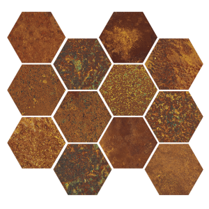 CORTEN OXIDUM NAT MOSAIK HEX 30X28 - APARICI APARICI CERAMICA - 1
