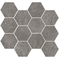 LITHOPS GREY NAT MOSAIK HEX 30X28 - APARICI APARICI CERAMICA - 1