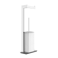 RETTANGOLO ACCESSORIES Lampadaire avec porte-rouleau et porte-brosse de toilette blanc GESSI