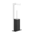 RETTANGOLO ACCESSORIES Lampadaire avec porte-rouleau et porte-brosse de toilette noir GESSI