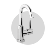 T LEVA LATERALE Basin Mixer short swivel spout with pop-up waste 1.1/4" Chrome  Bongio 32581 BONGIO RUBINETTERIE  - 1