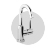 T LEVA LATERALE Basin Mixer short swivel spout with pop-up waste 1.1/4" Chrome  Bongio 32581 BONGIO RUBINETTERIE  - 1