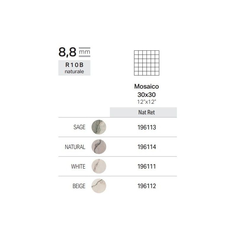 BOLGHERI STONE 30x30 Mosaico Beige NATURALE RETTIFICATO  - LA FABBRICA AVA 196112 LA FABBRICA AVA - 1