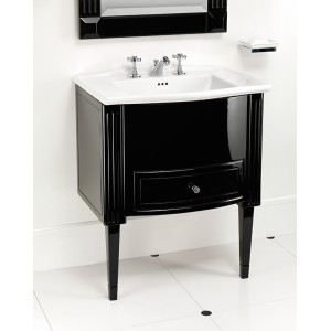 Domino Vanity unit for Westminster washbasin L69.5xH88xD50 with Deep Black lacquering DEVON&DEVON - 1