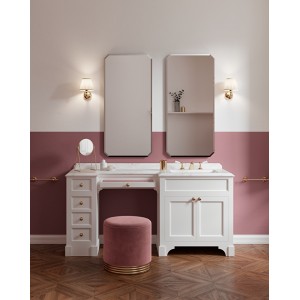 Season Vanity Mobile portalavabo con piano in marmo Calacatta Borghini L172,6xH90,5xD52,3 con laccatura Pure White DEVON&DEVON -