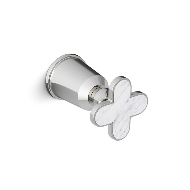 Twenties Single Cut Off Tap Wall mounted  - Chrome White Carrara DEVON&DEVON - 1