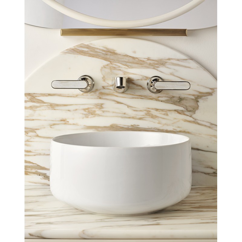 Twenties Basin wall Mixer - Chrome Calacatta Oro DEVON&DEVON - 1