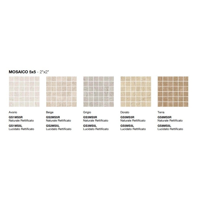 SINAI BEIGE  MOSAICO 5X5 RETTIFICATO  - COEM GS2MS5R COEM - 1