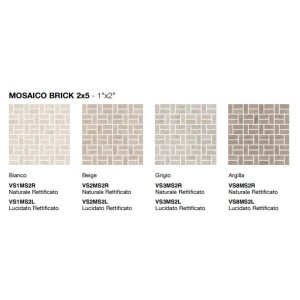 VERSATILE STONE  BEIGE MOSAIQUE BRICKS 2X5 SQ  - COEM VS2MS2R COEM - 1