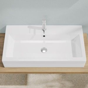 BAHIA 13 Washbasin 60X36,5 Single hole with overflow White HATRIA HATRIA - 1