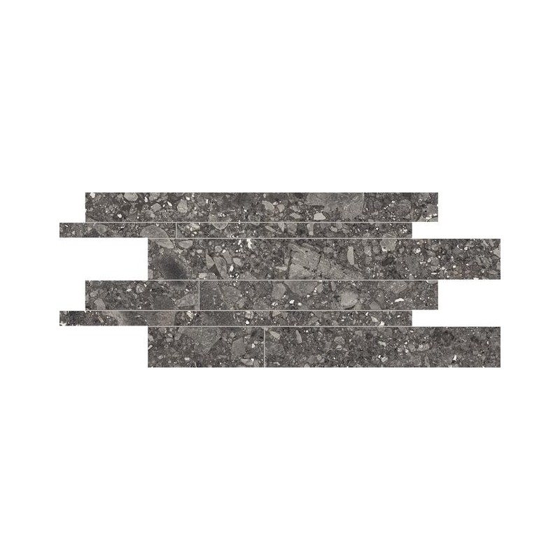 LOMBARDA MOSAICO LISTELLI 30X60 SFALSATI NERO NATURALE - ERGON EMILGROUP EDHA ERGON EMILGROUP - 1